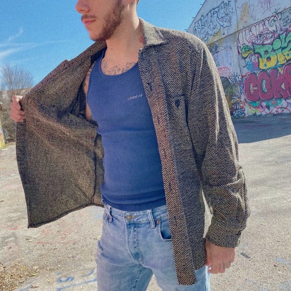 Vintage Marc Baxis LA Textured Button Down Grunge - Picture 3 of 9